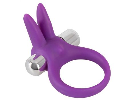 Pierścień wibrujący Sweet Smile z uszami króliczymi fioletowy 6,5 cm - 4