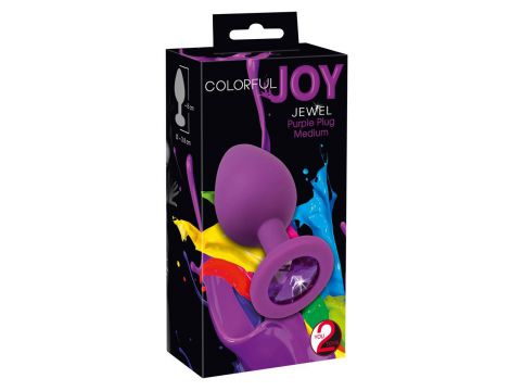 Korek analny Colorful Joy Jewel fioletowy 8 cm