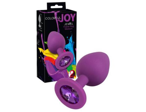 Korek analny Colorful Joy Jewel fioletowy 8 cm - 2