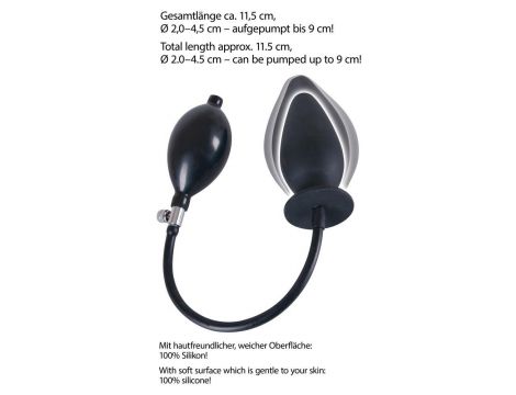 Pompowany korek analny You2Toys silikonowy czarny 11,5 cm - 8