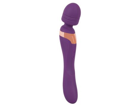 Wibrator masażer podwójny Javida fioletowy silikonowy USB 22 cm - 4