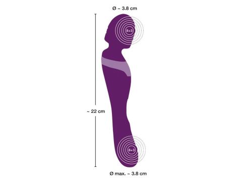 Wibrator masażer podwójny Javida fioletowy silikonowy USB 22 cm - 15