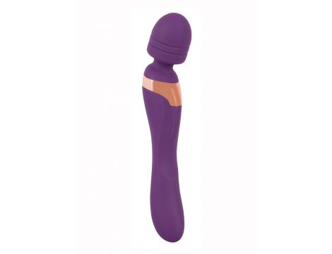 Wibrator masażer podwójny Javida fioletowy silikonowy USB 22 cm - 7