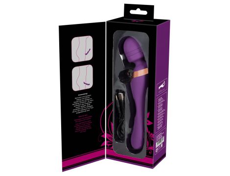 Wibrator masażer podwójny Javida fioletowy silikonowy USB 22 cm - 17