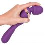 Wibrator masażer podwójny Javida fioletowy silikonowy USB 22 cm - 14