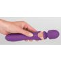 Wibrator masażer podwójny Javida fioletowy silikonowy USB 22 cm - 12