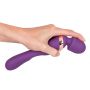 Wibrator masażer podwójny Javida fioletowy silikonowy USB 22 cm - 15