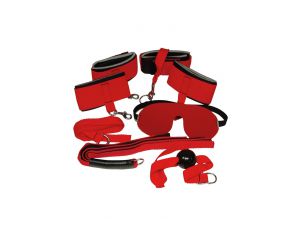Zestaw bondage Red Giant Bad Kitty 8 elementów czerwony