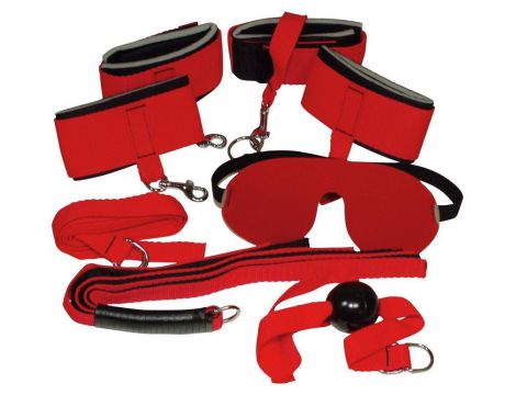 Zestaw bondage Red Giant Bad Kitty 8 elementów czerwony - 4