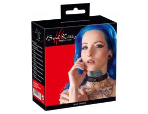 Obroża bondage Bad Kitty czarna z pierścieniem