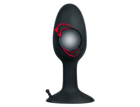 Korek analny z obracającą się kulą silikonowy Backdoor Friend czarny 8 cm - 5