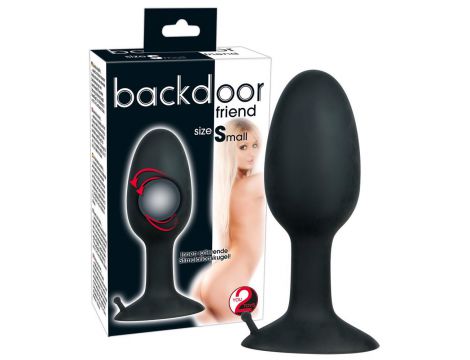 Korek analny z obracającą się kulą silikonowy Backdoor Friend czarny 8 cm - 7