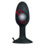 Korek analny z obracającą się kulą silikonowy Backdoor Friend czarny 8 cm - 6