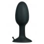 Korek analny z obracającą się kulą silikonowy Backdoor Friend czarny 8 cm - 3