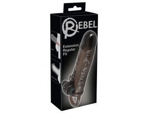 Przedłużka na penisa Rebel z wibracją i pierścieniem 19 cm