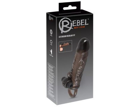 Przedłużka na penisa Rebel z wibracją i pierścieniem 19 cm - 2