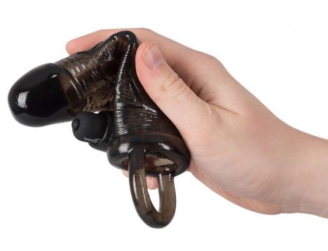 Przedłużka na penisa Rebel z wibracją i pierścieniem 19 cm - 9
