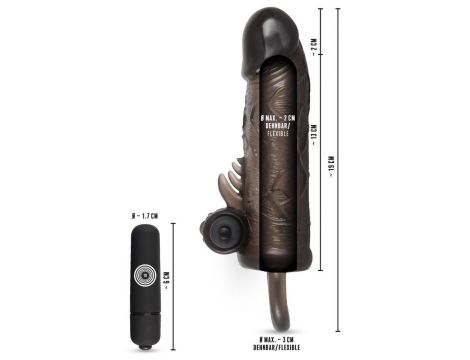 Przedłużka na penisa Rebel z wibracją i pierścieniem 19 cm - 11