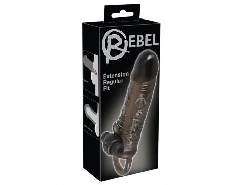 Przedłużka na penisa Rebel z wibracją i pierścieniem 19 cm