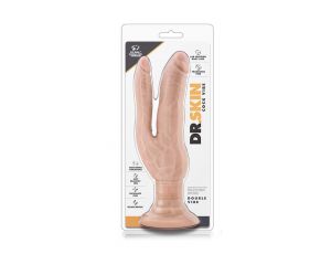 Wibrator podwójny Blush Dr Skin Cock Vibes beżowy PVC