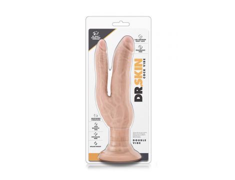 Wibrator podwójny Blush Dr Skin Cock Vibes beżowy PVC