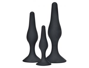 Zestaw silikonowych korków analnych ToyJoy Curvy Companions czarny 3 szt