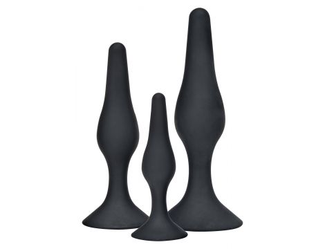 Zestaw silikonowych korków analnych ToyJoy Curvy Companions czarny 3 szt
