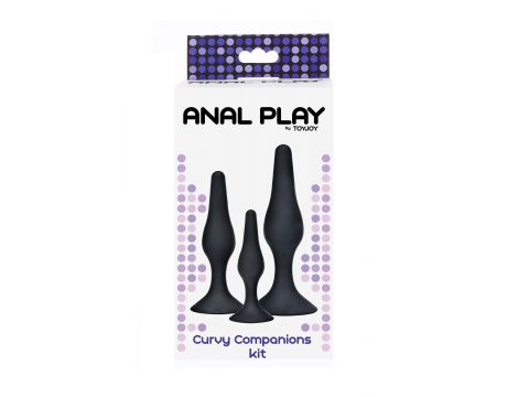 Zestaw silikonowych korków analnych ToyJoy Curvy Companions czarny 3 szt - 3
