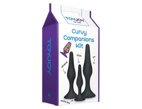 Zestaw silikonowych korków analnych ToyJoy Curvy Companions czarny 3 szt - 4