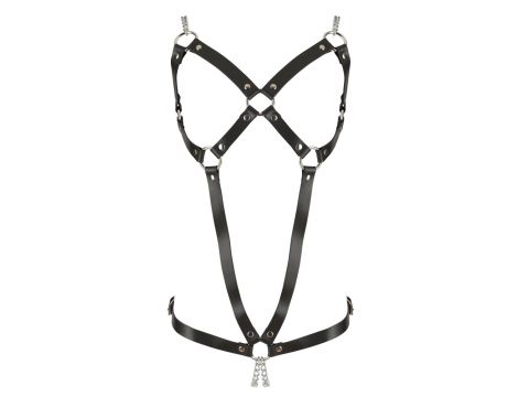 Skórzany harness ZADO z dwoma łańcuchami S L - 7