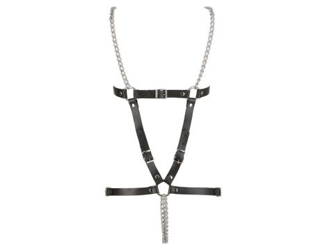 Skórzany harness ZADO z dwoma łańcuchami S L - 9