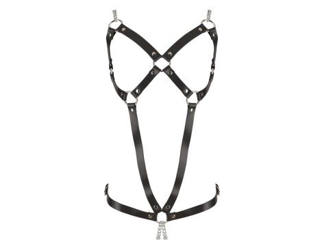 Skórzany harness ZADO z dwoma łańcuchami S L - 8