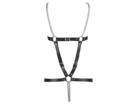 Skórzany harness ZADO z dwoma łańcuchami S L - 11
