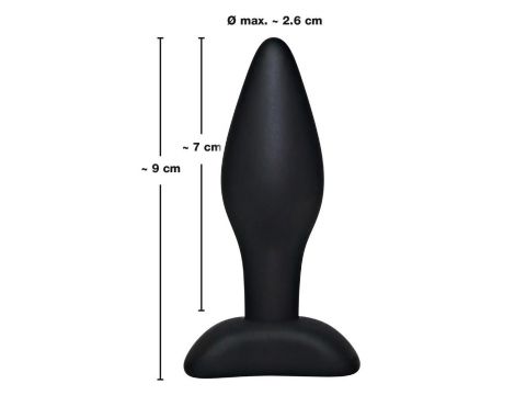 Korek analny silikonowy Black Velvets czarny mały 9 cm - 7