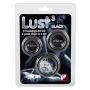 Pierścienie erekcyjne rowkowane Lust 3 You2Toys silikonowe czarne - 3