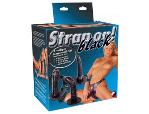 Strap on You2Toys czarny z trzema dildami 15 cm