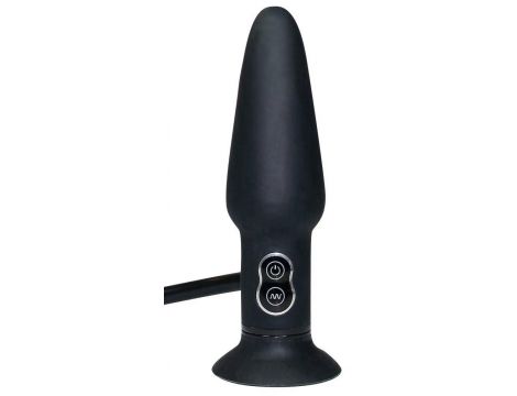 Wibrujący pompowany korek analny silikonowy You2Toys czarny 17 cm - 11