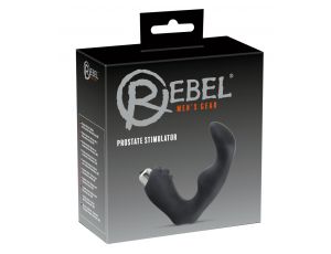 Masażer prostaty Rebel silikonowy 12 cm czarny srebrny