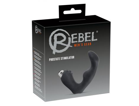 Masażer prostaty Rebel silikonowy 12 cm czarny srebrny