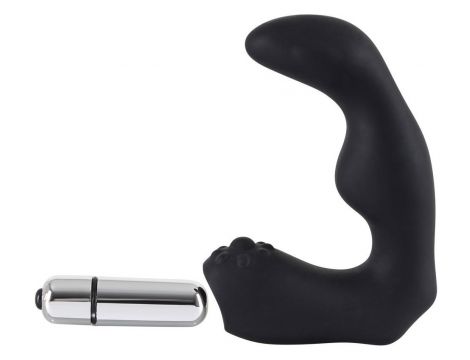 Masażer prostaty Rebel silikonowy 12 cm czarny srebrny - 12