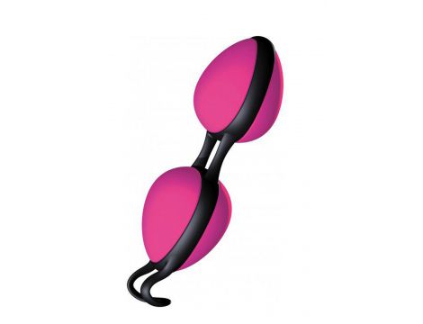 Kulki silikonowe Joyballs Secret JoyDivision różowo czarne 11 cm - 3