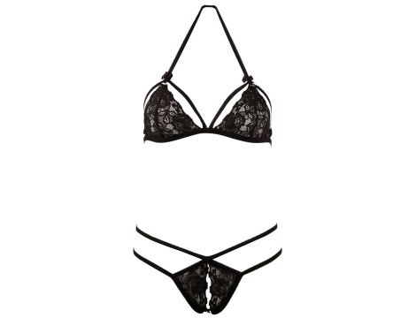 Komplet koronkowy Cottelli LINGERIE czarny S - 7