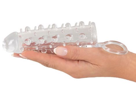 Przezroczysta przedłużka na penisa Crystal 11 cm z pierścieniem - 9