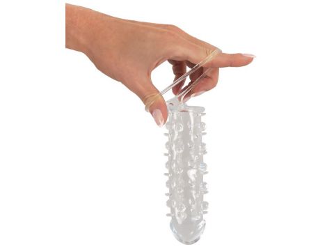 Przezroczysta przedłużka na penisa Crystal 11 cm z pierścieniem - 10
