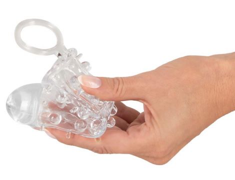 Przezroczysta przedłużka na penisa Crystal 11 cm z pierścieniem - 11