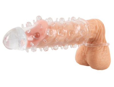 Przezroczysta przedłużka na penisa Crystal 11 cm z pierścieniem - 13