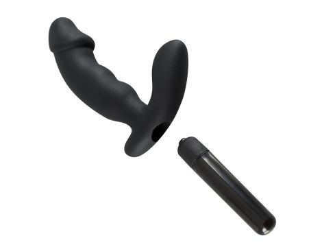 Wibrator analny Rebel czarny silikonowy 15 cm - 7