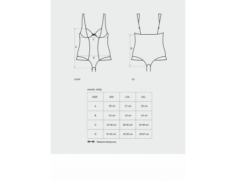 Body otwarte koronkowe siateczkowe Obsessive S/M - 3
