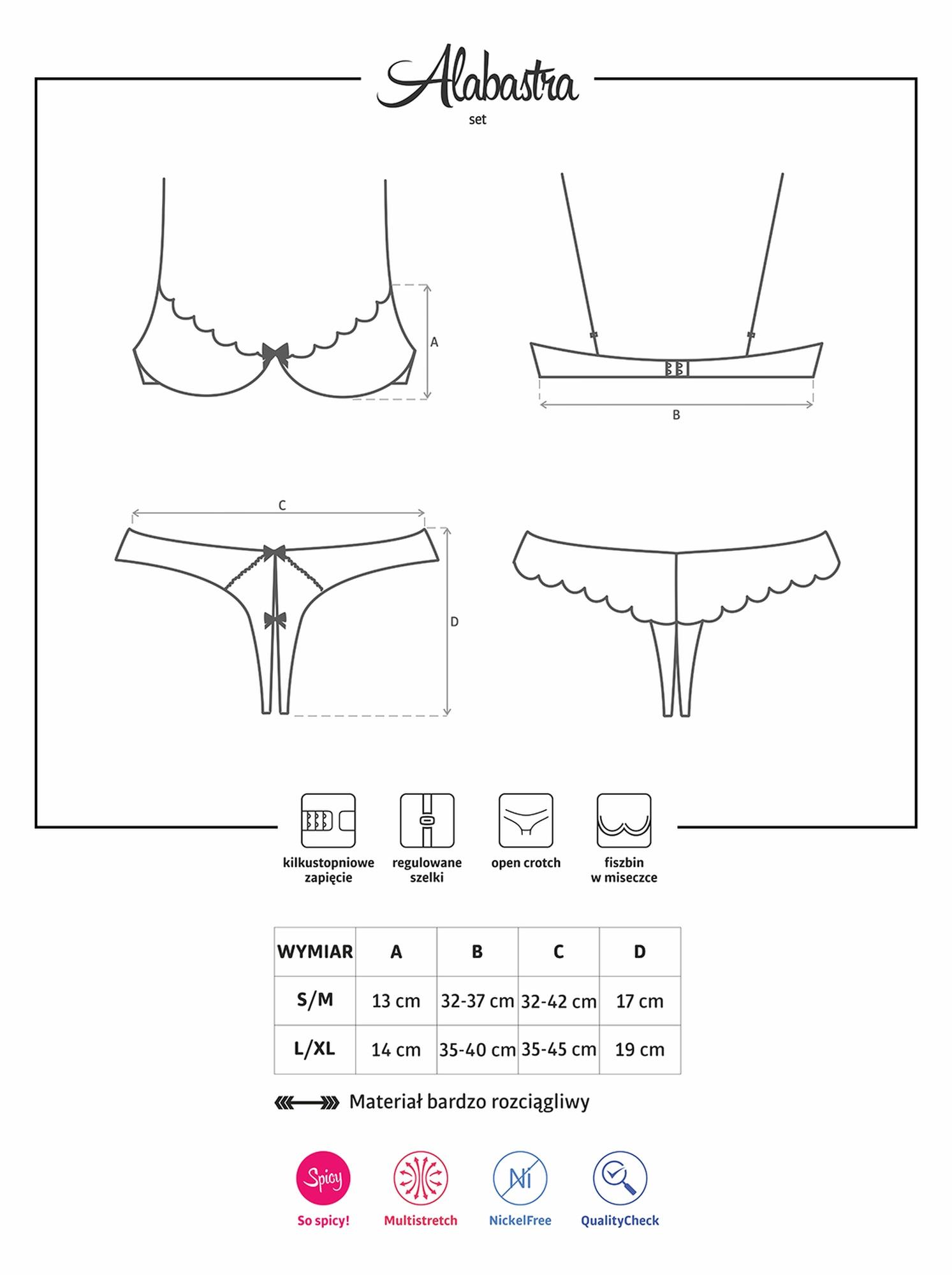 komplet otwarte stringi biustonosz obsessive s/m