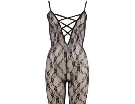 Bodystocking koronkowy ze stopą NO:XQSE czarny XXL XXXL - 7